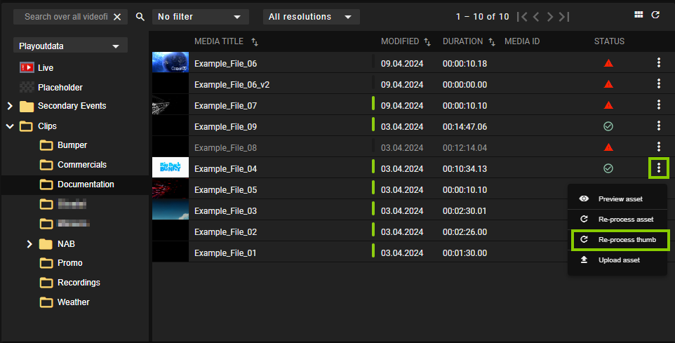 Automation - Re-trigger file processing for thumbnail manually