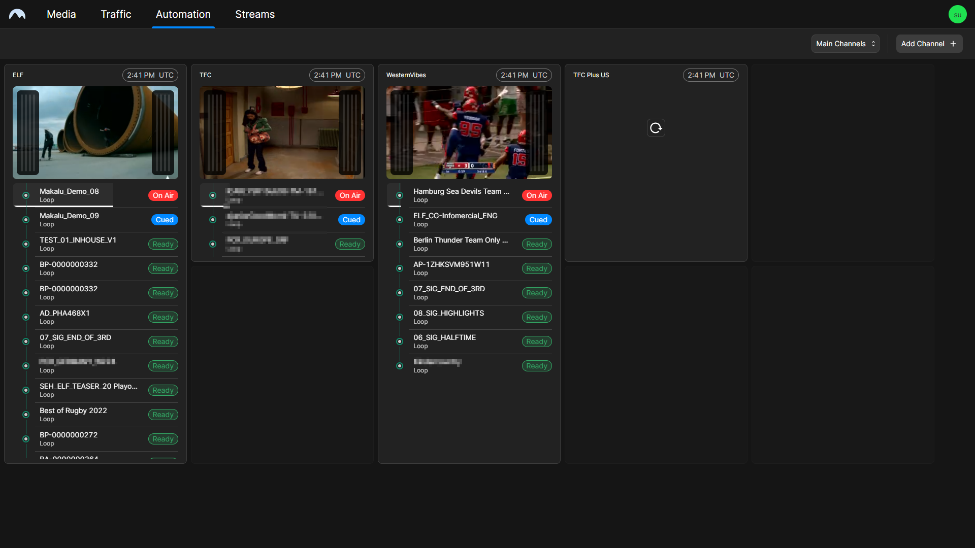 Automation - Multichannel view