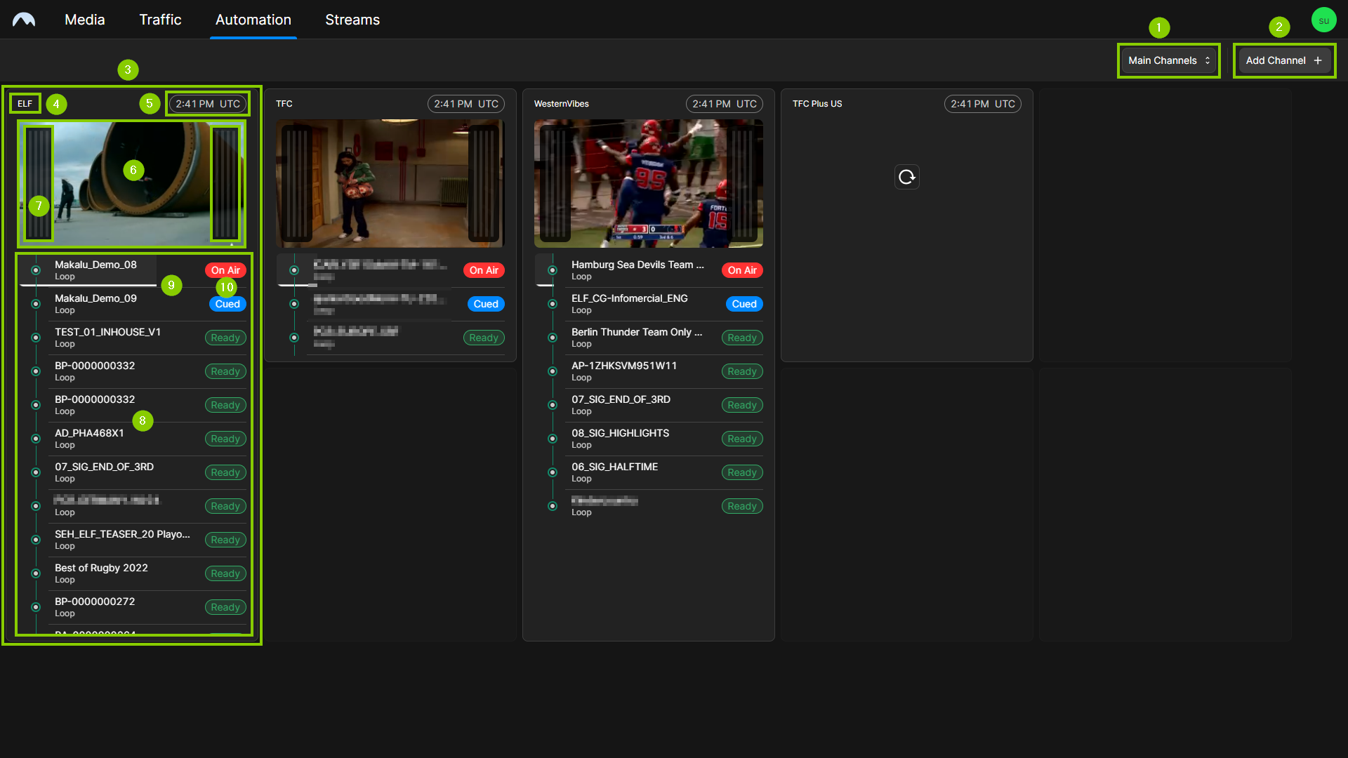 Automation - Multichannel view