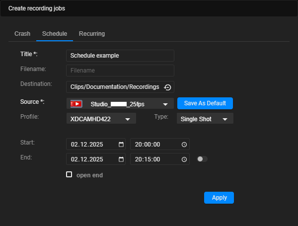 Automation - Create scheduled job