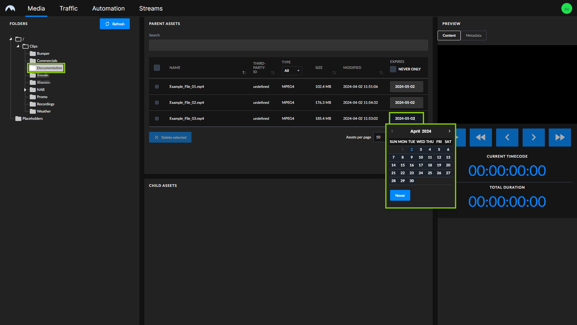 Asset Viewer - Set the expiry date of a file manually