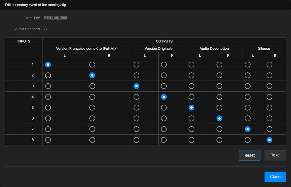 Automation - Change the audio mapping settings