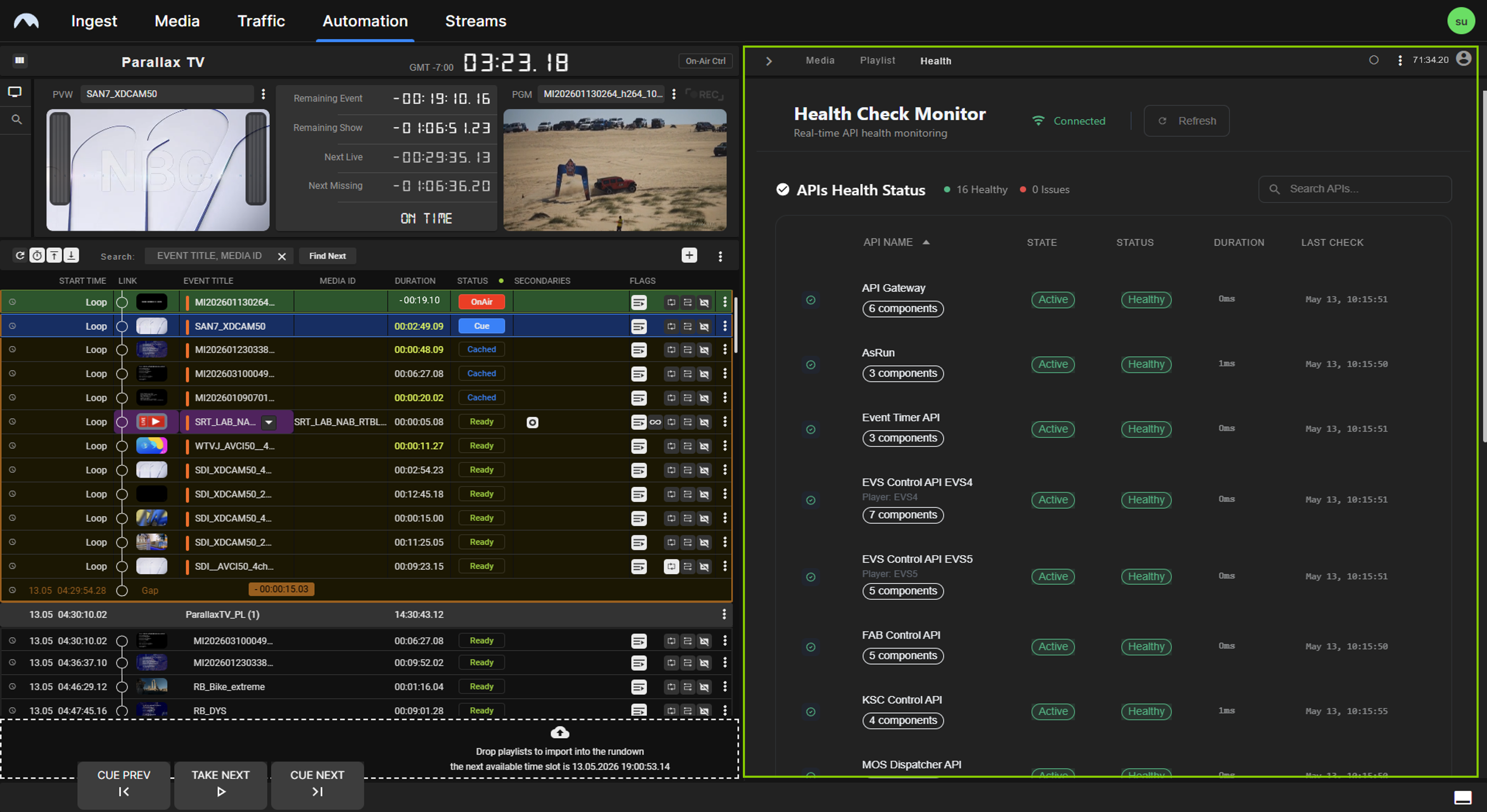 Makalu Automation - Health tab