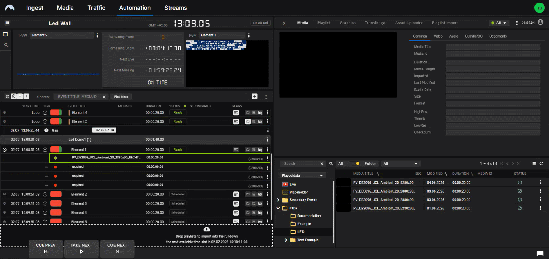 Automation - Asset assigned to a clip element