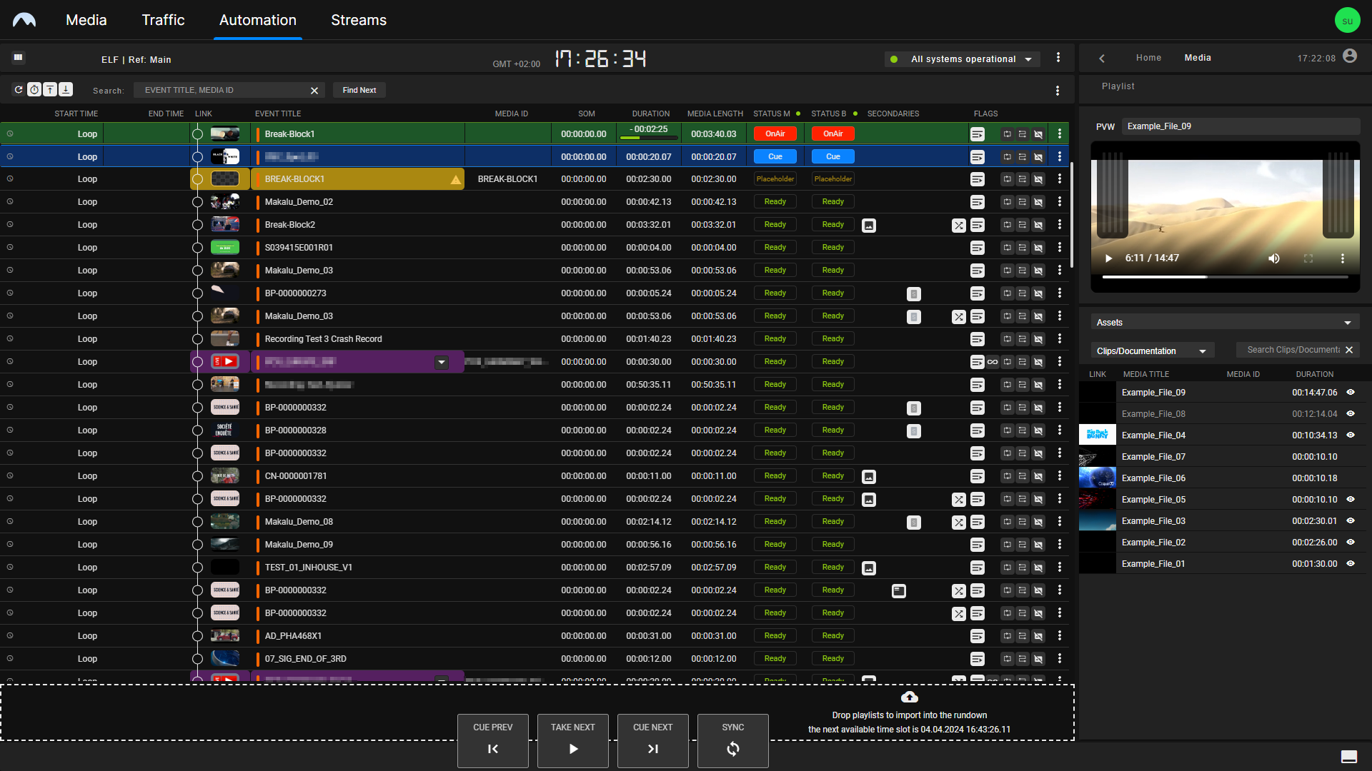 Automation - Rundown-centric view