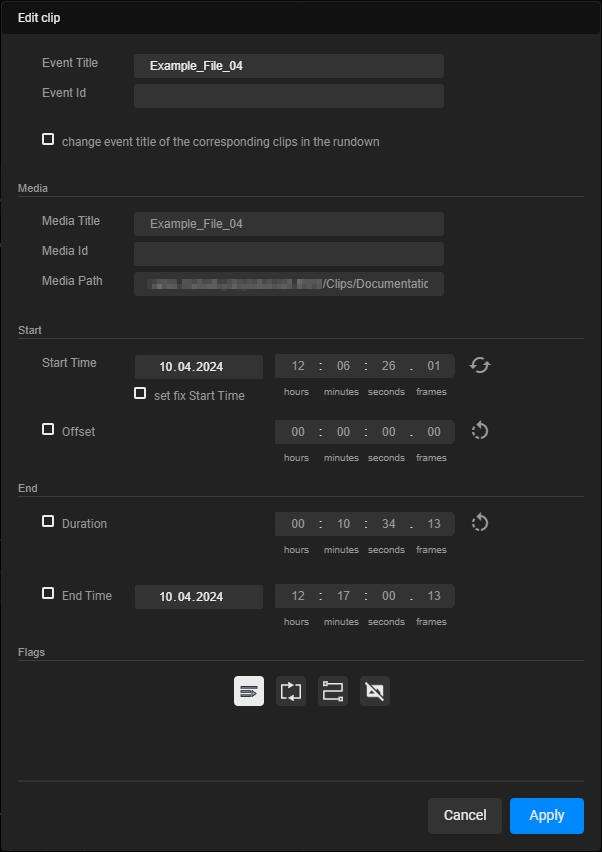 Automation - Edit clip menu