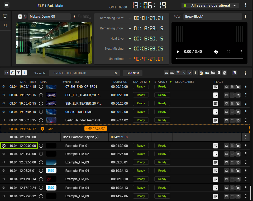 Automation - Show start time edited