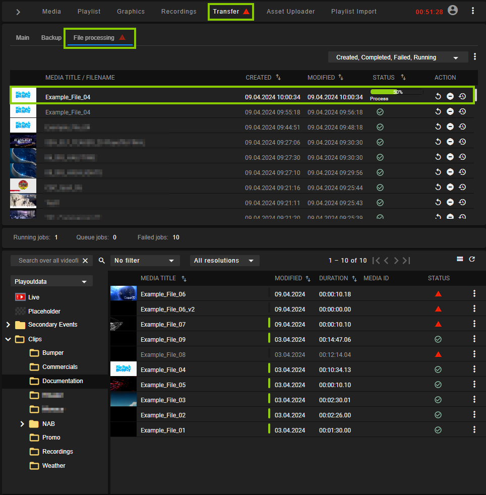 Automation - File processing for selected files re-triggered manually