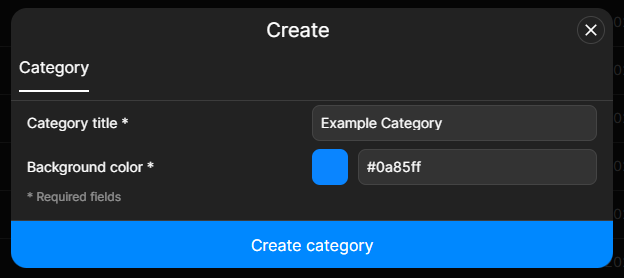 Traffic - Create a new show category